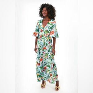 Tuckernuck Blue blooming botanical ginger dress XXXL